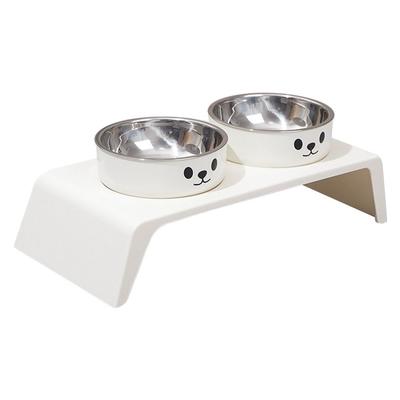 Double Bowl Design Cat Food Plate Stainless Steel Cat Rice Plate Cat Bowl Pet Care