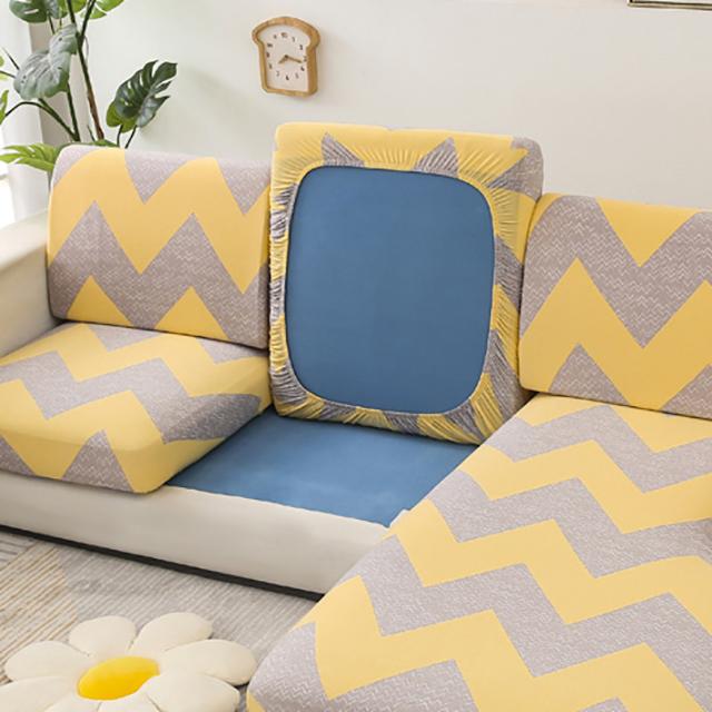 Printed Stretch Sofa Seat Cushion Cover L-shaped Corner Couch Sofa Slipcover for Living Room Wedding Elastic Seat Cushion Cover