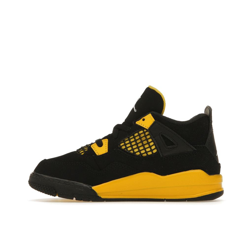 Air Jordan 4 Retro TD Thunder 2023 Baby Sneakers Black Tour-Yellow BQ7670-017
