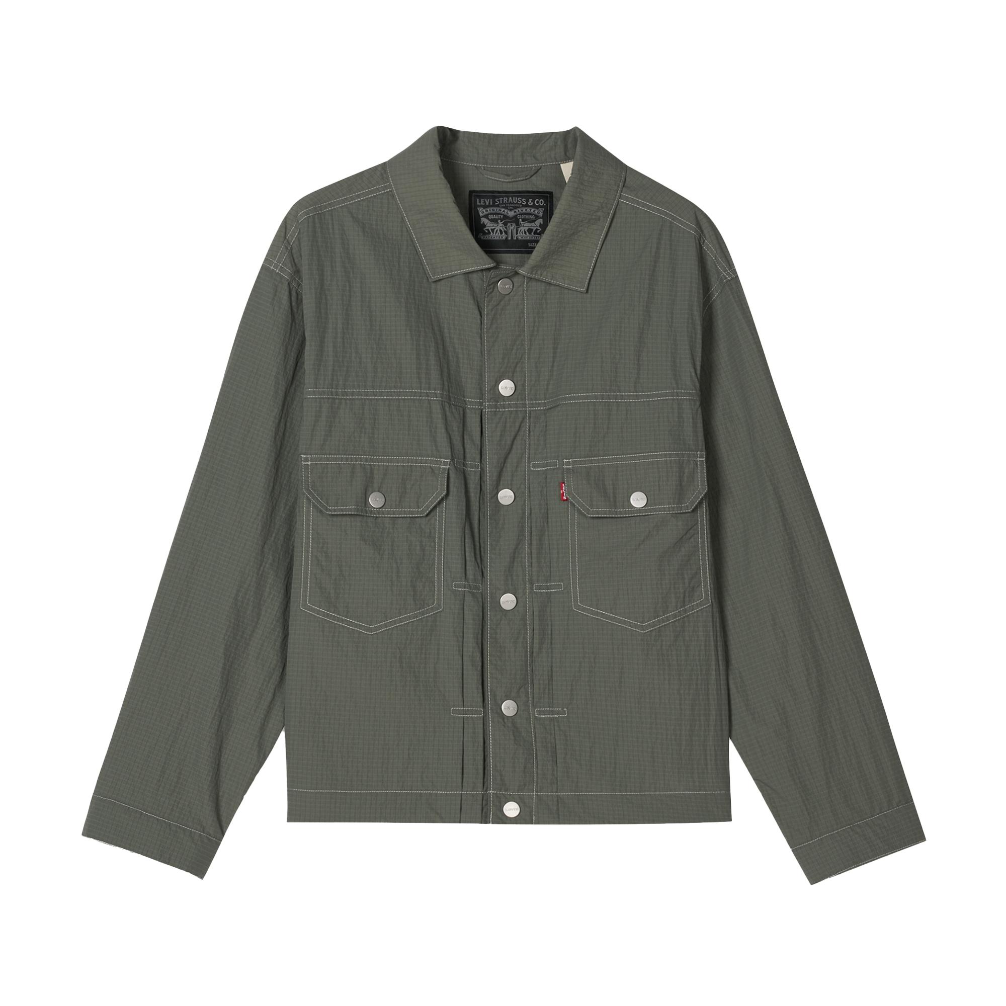 Levis Серия Ice Cool Свободная Мгновенное Охлаждение Жесткая Защита от Солнца Простая Джинсовая Куртка с Длинным Рукавом Унисекс куртки 006PC-0001 S