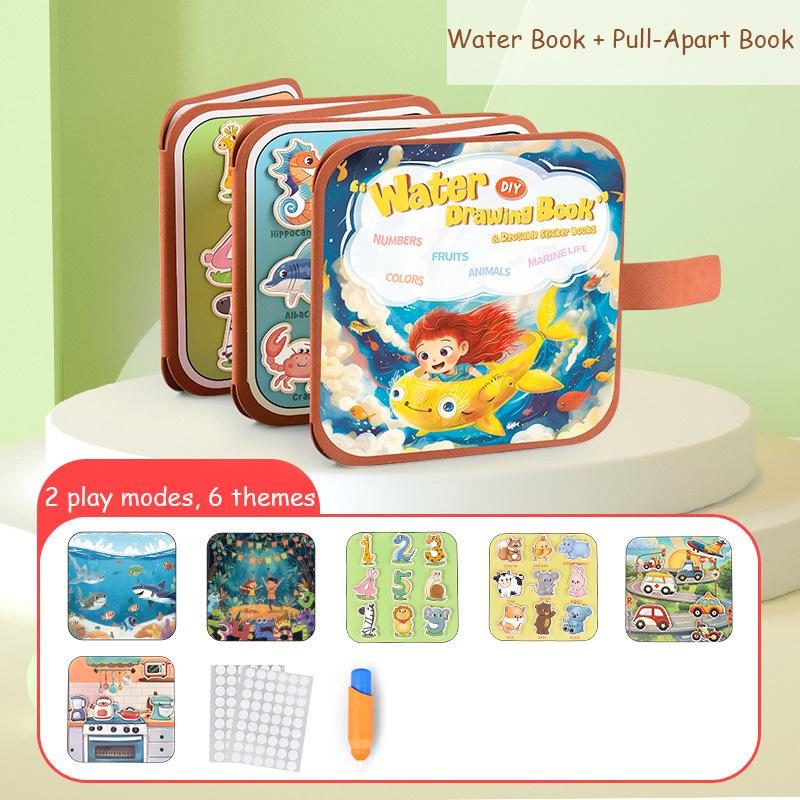 

Water Drawing Book For Kids - Reusable Mess-Free Painting Toy, Travel Art Set With Non-Toxic Materials