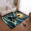 Lighthouse Illuminated Amid Stormy Waves Non-slip rug suitable for living room and bedroom sofas