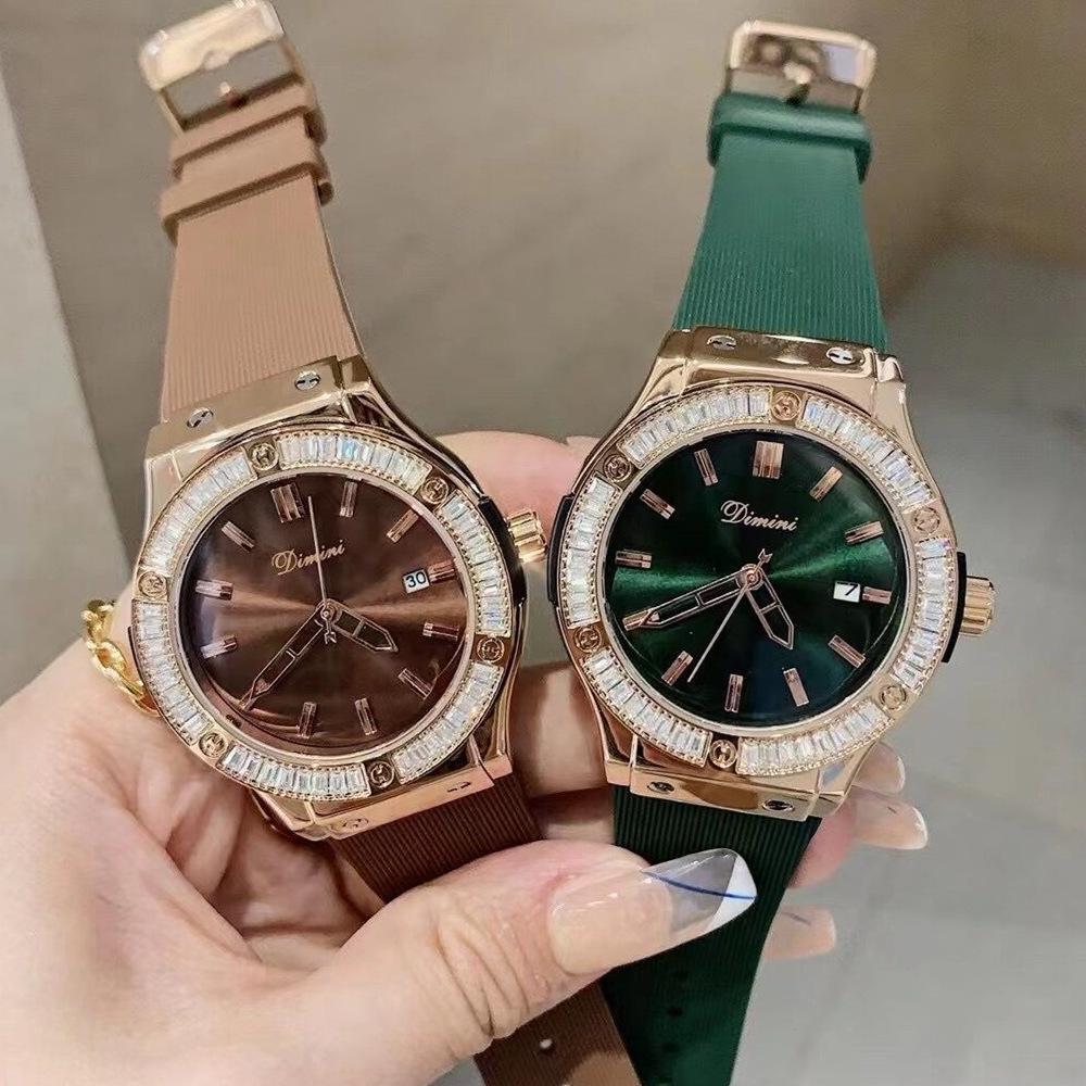Watch Lady Domineering Personality Silicone Strap Sports Timing Running Seconds Large Dial Women'S Watch Diamond Waterproof