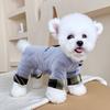 Thickened Dog Jumpsuit With Four Legs Plaid Design Pet Clothing Small To Large Breeds