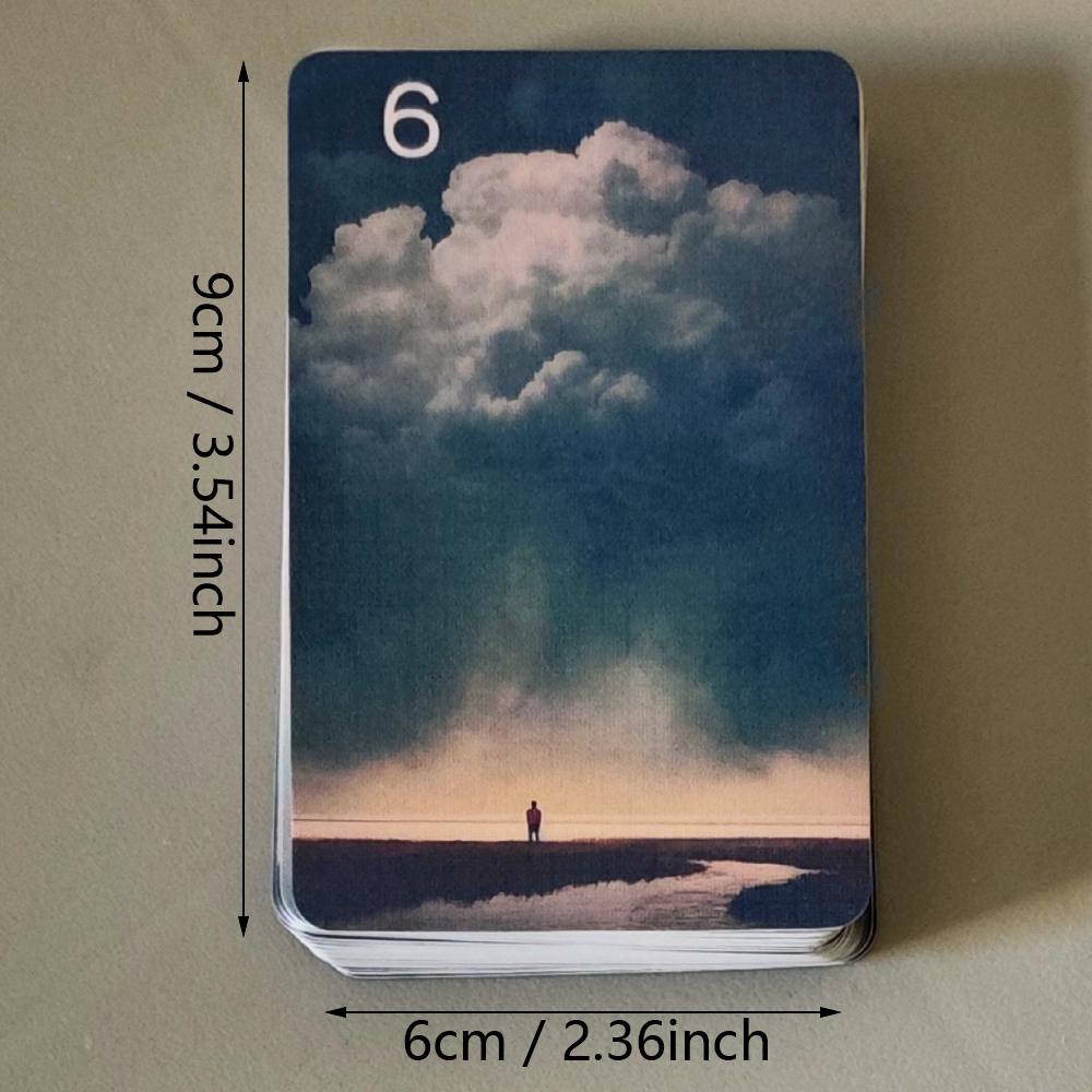 Carte Lenormand Silbernacht, 9*6cm 76 Pezzi Carte per Divinazione Stile Pittura a Olio Vintage Doppia Embossatura Dimensioni Portatili