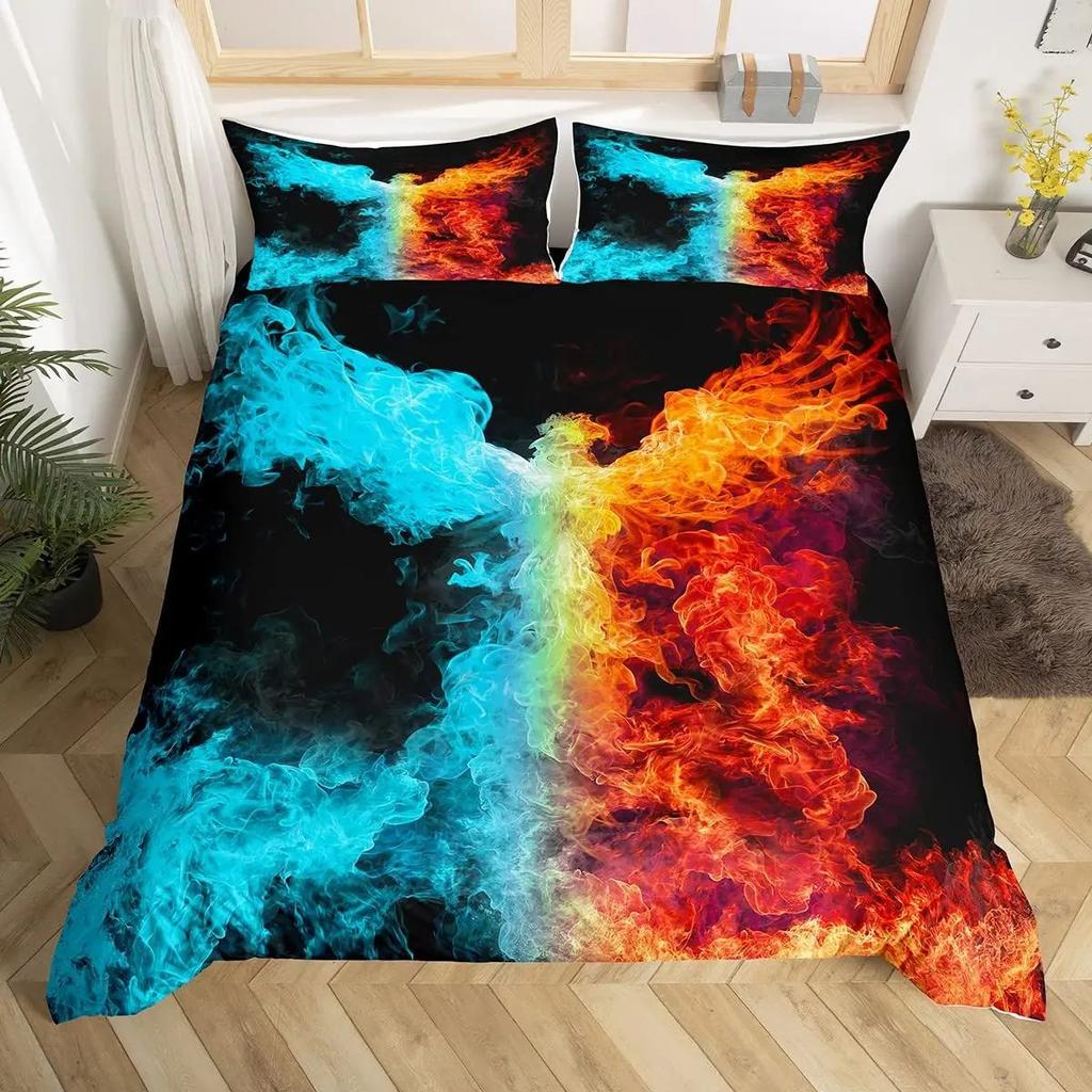 Mythical Phenix Dragon Marriage Oriental Duvet Cover Set King Queen Double Full Twin Single Size Bed Linen Set
