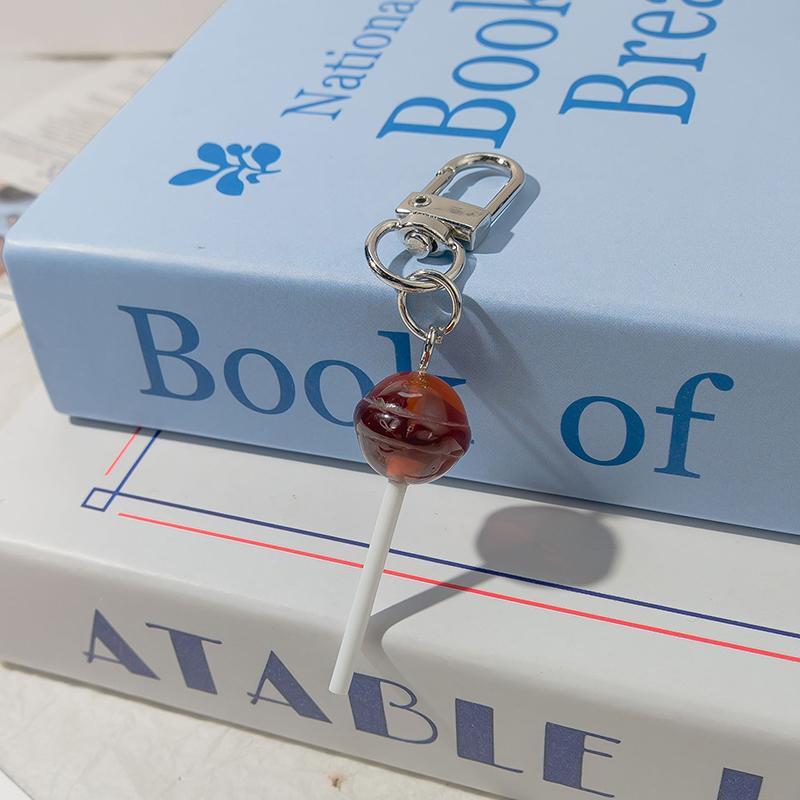 Cute Resin Candy Lollipop Keychain Mini 3D Simulation Food Key Rings For Women Girls Handbag Pendant Diy Kids Jewelry Gifts