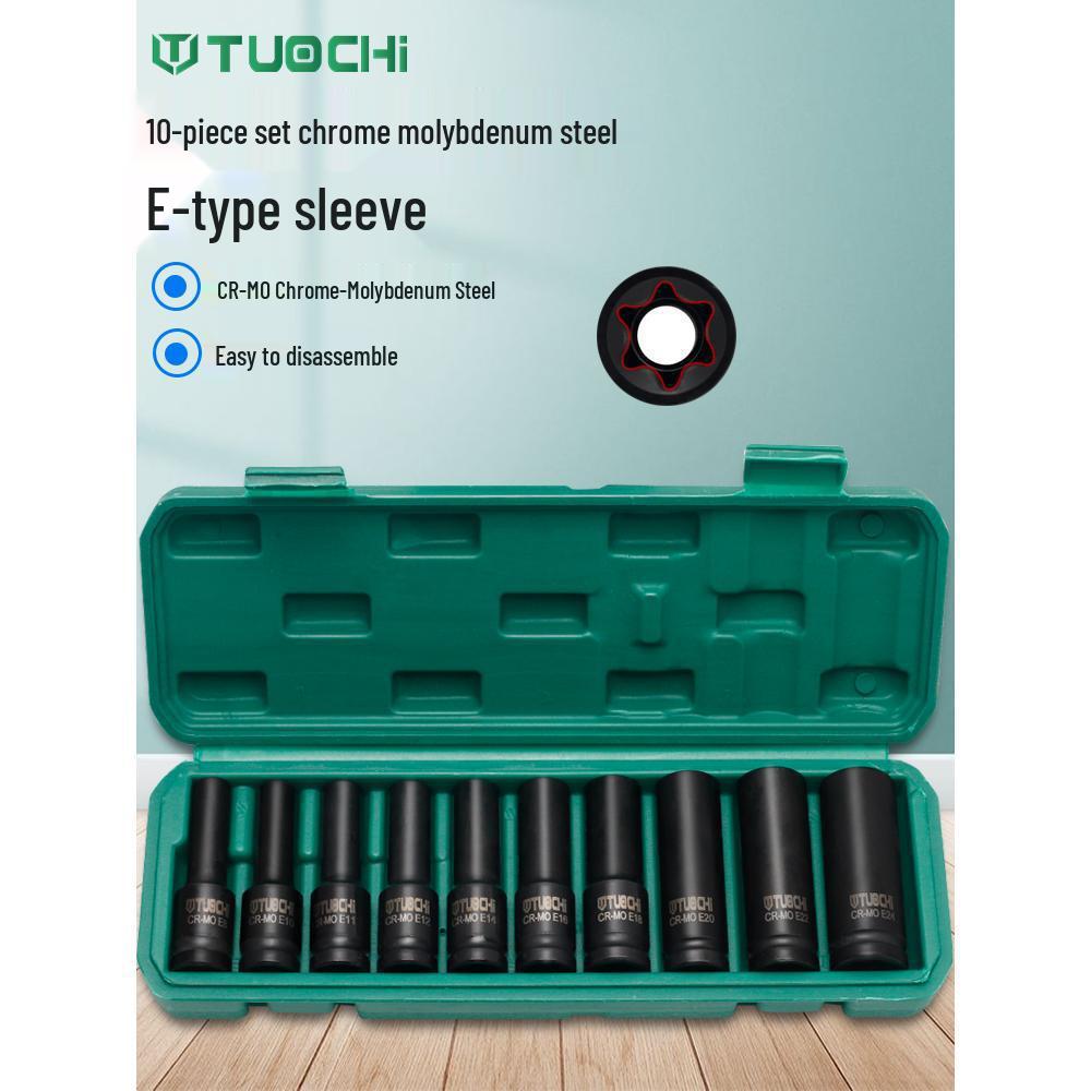 19-teiliges verlängertes E-Typ Torx-Steckschlüsselsatz mit 1/2-Zoll-Antrieb und Innenverzahnung