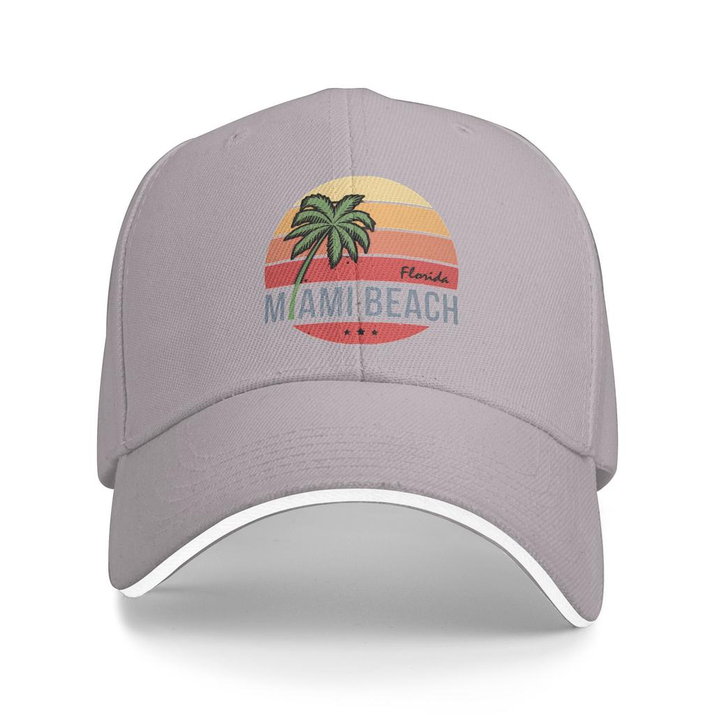Summer Miami Beach Palm Baseball Cap  Hiking Fishing Street Style Print Sun Hip Hop Hats Couple Women Hot Sale Baseball Caps