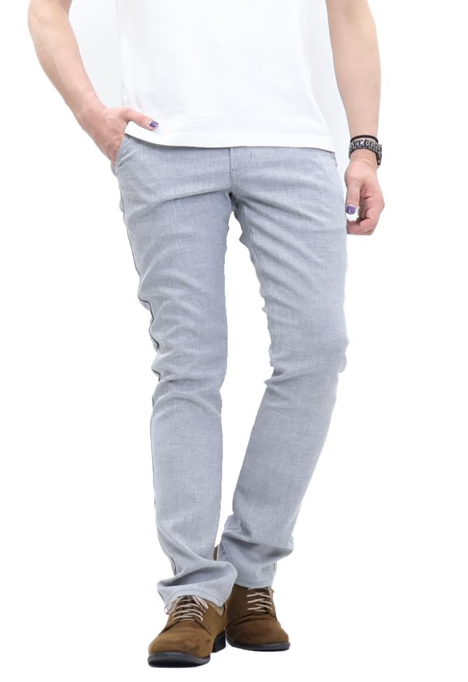 

Edwin Cool Slim Trousers for Gray Men s Linen-Like Summer, серый