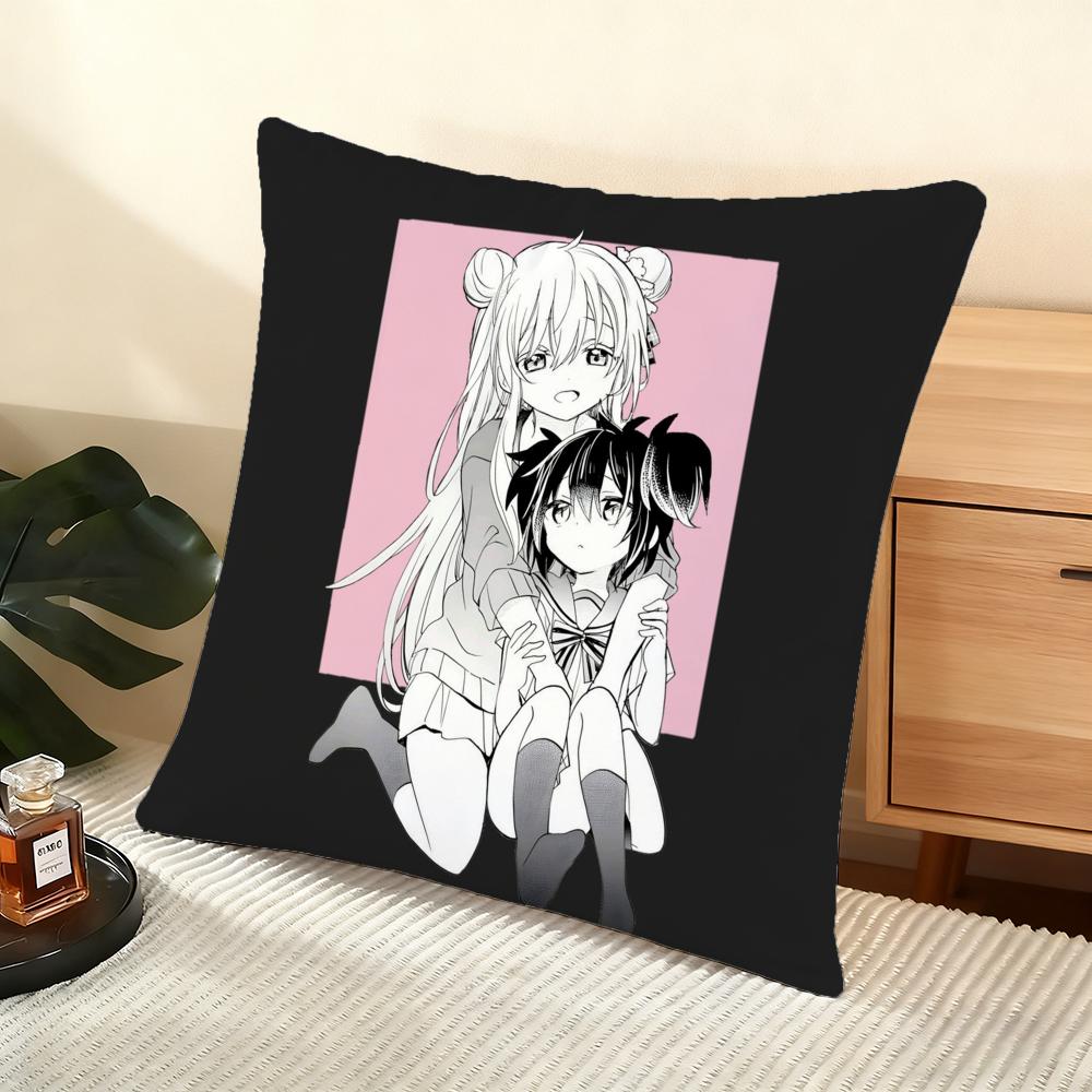H-Happy S-Sugar Life Cushion Cover Soft Short Plush Pillow Cover Smooth Cozy Texture Aesthetic Cushion Case Home Decor