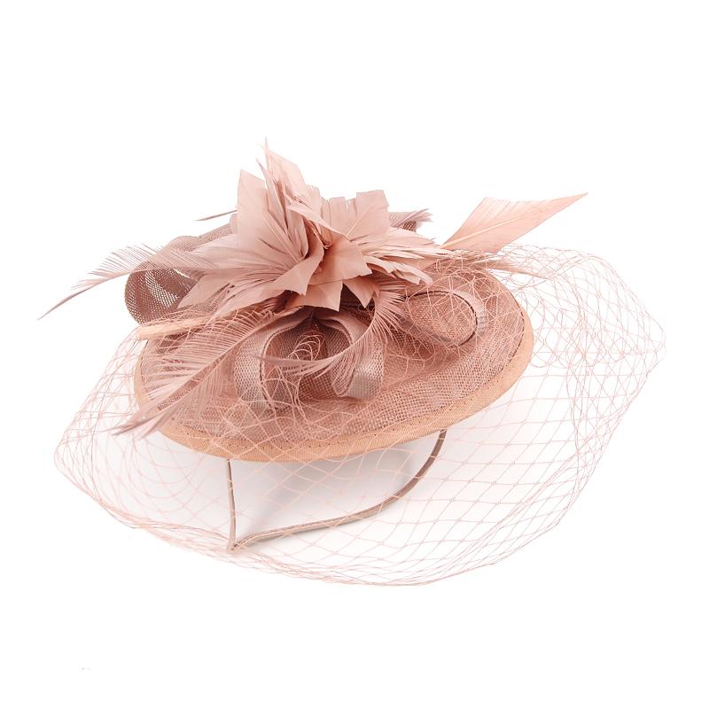 Retro Sinamay Headband Fascinator Wedding Ascot Hat Hatinator Birdcage Veil