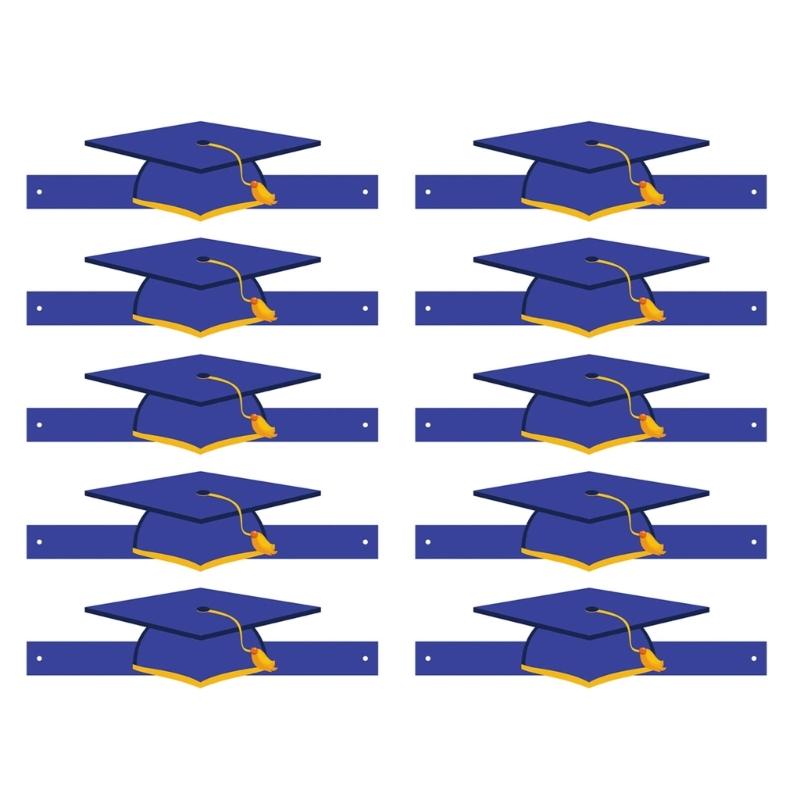 10pcs Colorful Graduation Hat for End Of Year Ceremonies Classroom Supplies Handmade Paper Headwear with Tassels