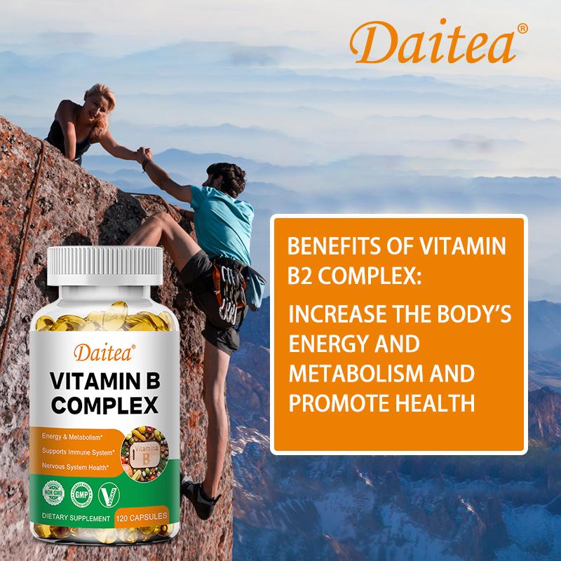 Veganes Vitamin B Komplex 120 Kapseln Hohe Dosierung B12 B6 B1 B2 B3 GVO-frei