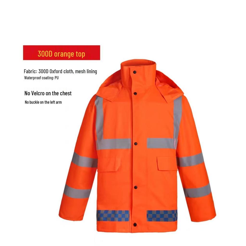 Reflective Rain Jacket & Pants Set for Outdoor Traffic and Sanitation