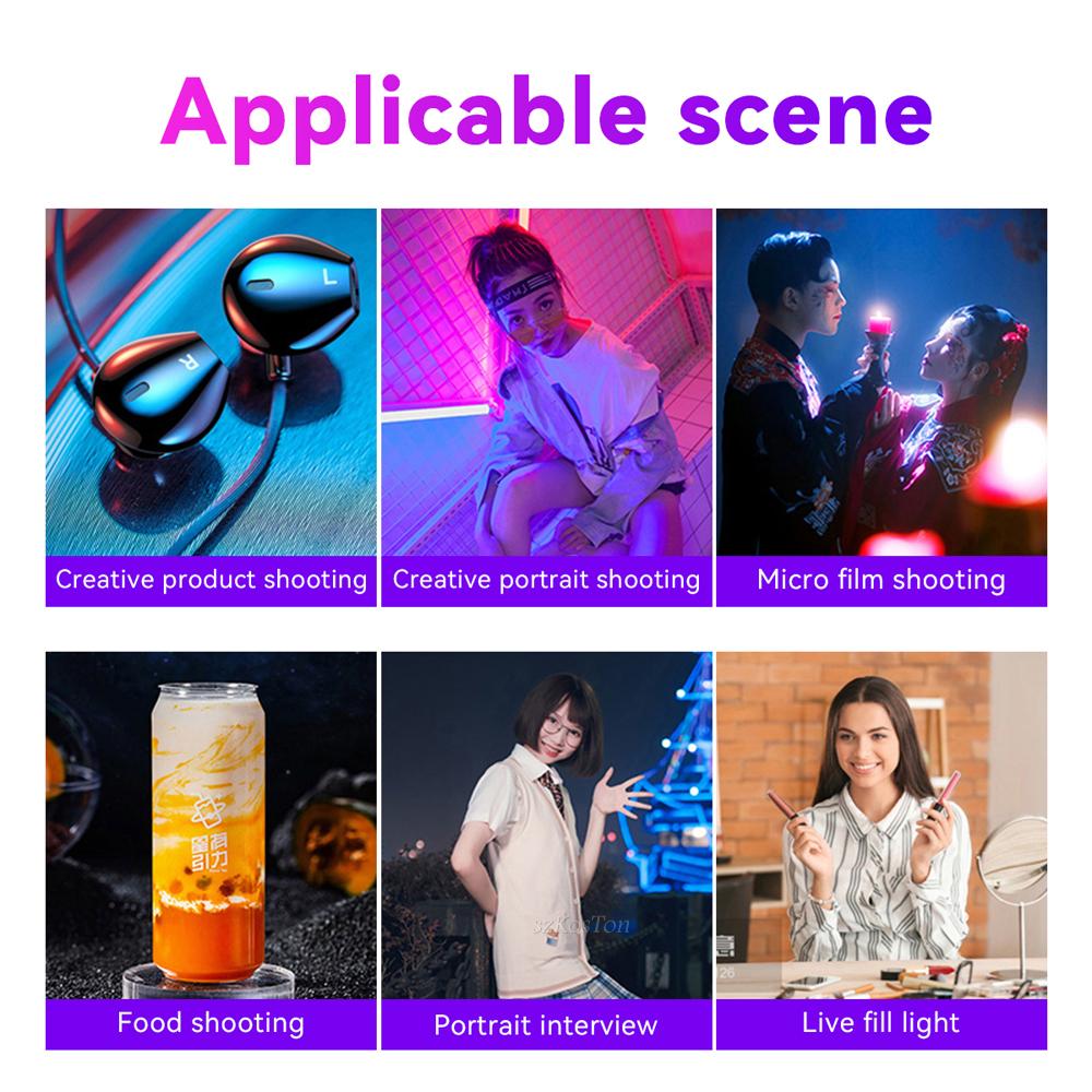 RGB LED Video Lights Conference Photography Lighting Selfie Light Photo Studio Lamp With Tripod for Shoot Live Streaming TikTok