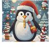 New Cute Penguin Christmas Tapestry Machine Washable Xmas Wall Hanging Decor Funny Holiday Gift Idea