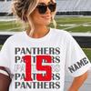 Comfort Colors Personalized Number and Name Shirt, Custom Sleeve Team Gift E-907