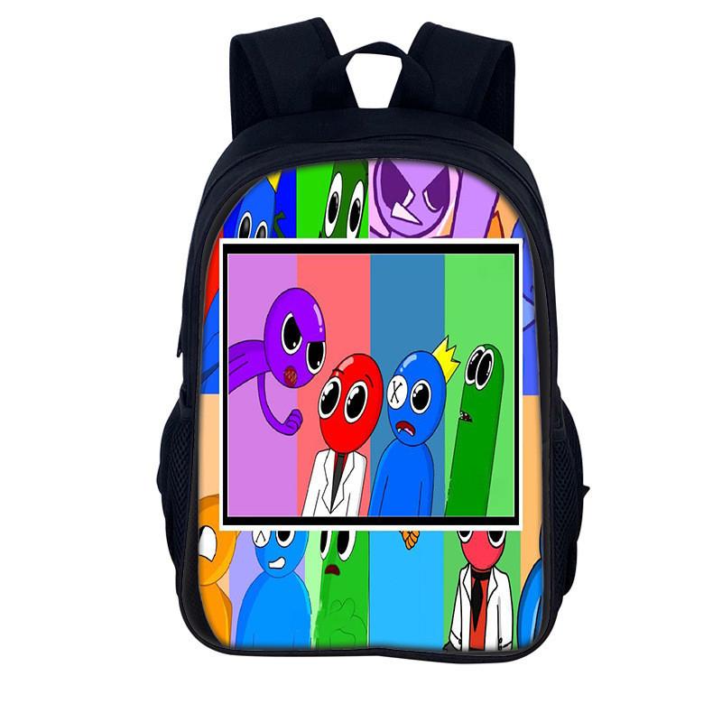Rainbow Friends Kids Backpack With Polyester Material And Spacious Design For School And Daily Use