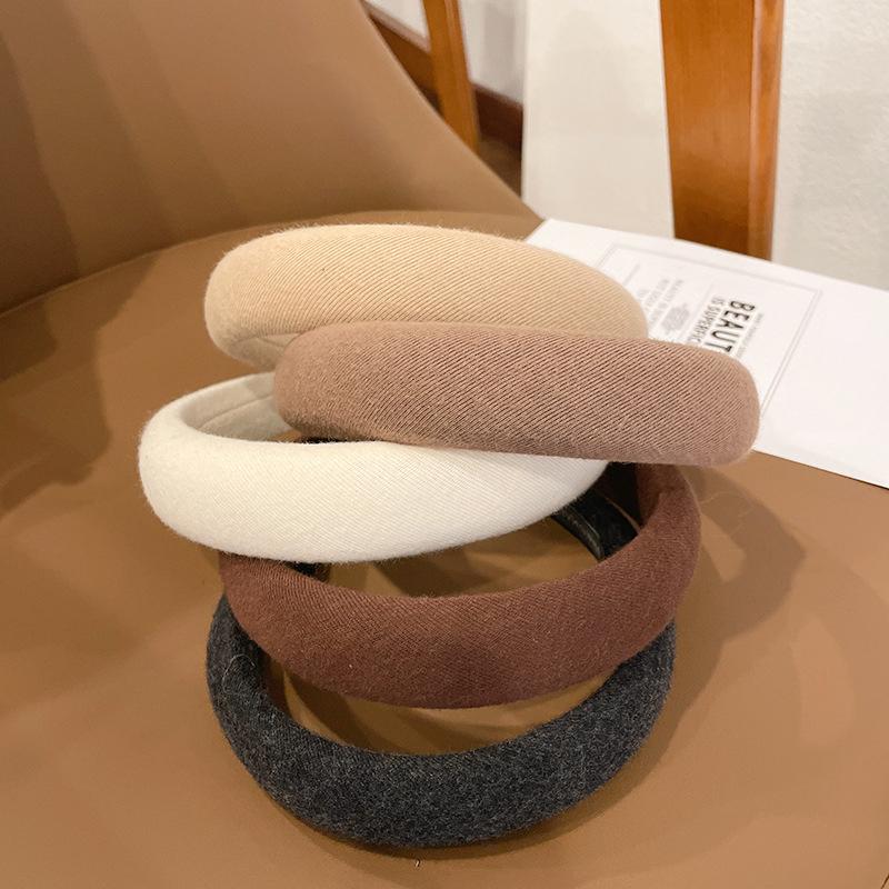 New Fashion Solid Color Wide Hairbands for Women Girls Vintage Simple Soft Elastic Hairband Headwear Hair Accessories