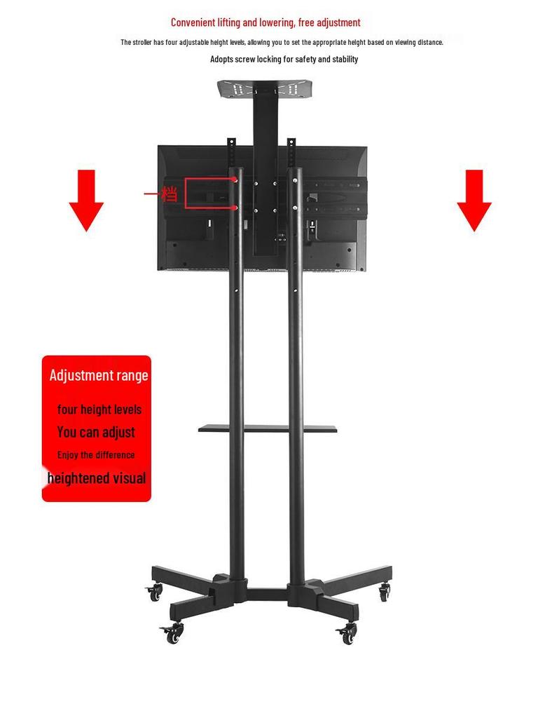 Movable Vertical TV Floor Stand for 55-75 Inch Screens