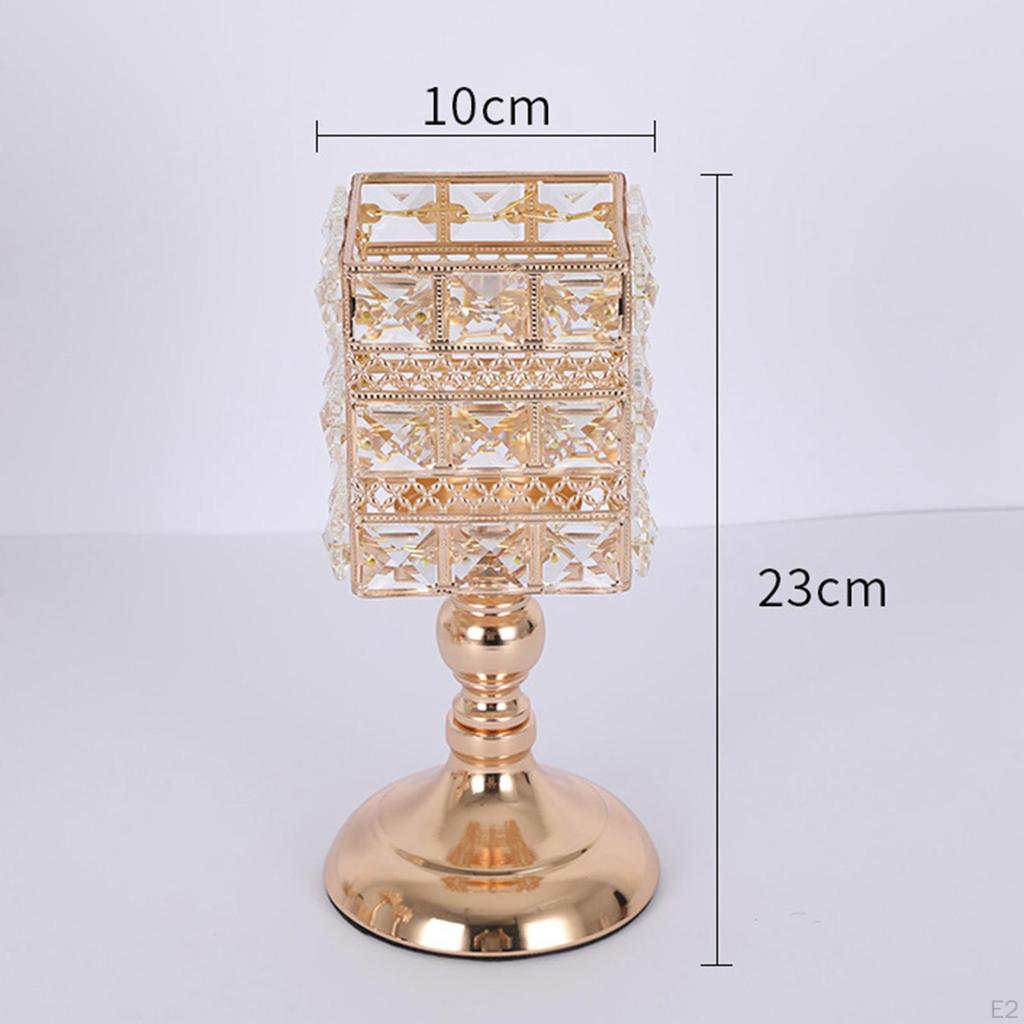 Holder Crystal Embellishment Candlestick Stand for Tabletop Home Ornament