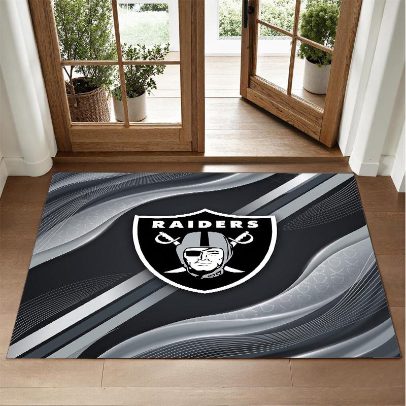 Las Vegas Raiders Design Crystal Velvet Rug Soft Decorative Mat for Bedroom Entrance