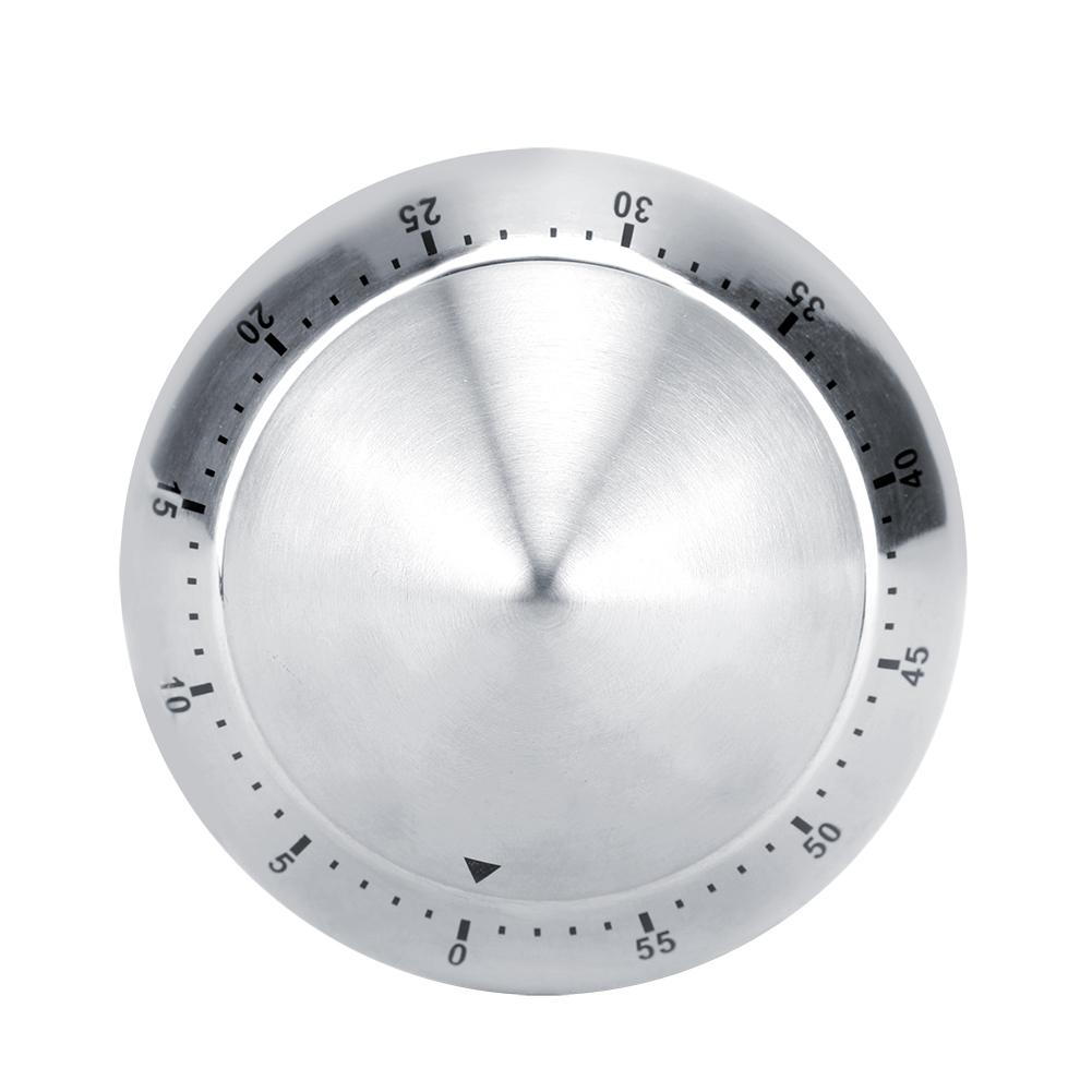 Módní nerezový 60minutový odpočítávací mechanický časovač na vaření, kuchyňský nástroj stříbrný