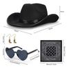 Makeup Costume Accessories Set With Denim Hat And Heart Glasses For Party Gifts