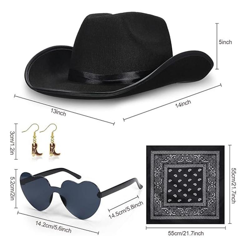 Makeup Costume Accessories Set With Denim Hat And Heart Glasses For Party Gifts