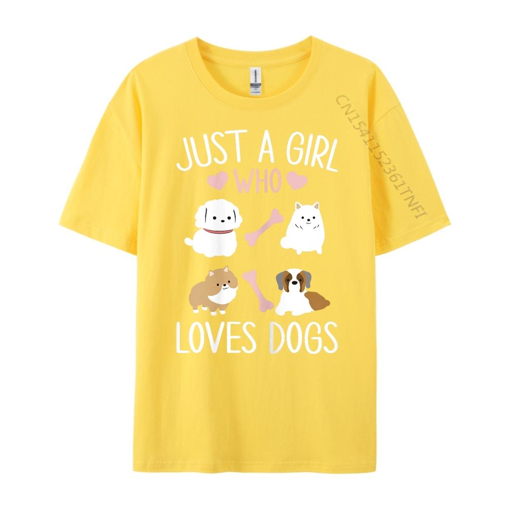 Just A Girl Who Loves Dogs Puppy Shirts Unisex Graphic Christmas Luxury Designer Unisexs Short Sleeve Fathers Day