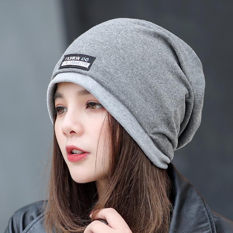 Hat Women's Solid Color Baotou Stacking Hat Fashion Casual Ear Protection Warm Women's Headscarf Hat
