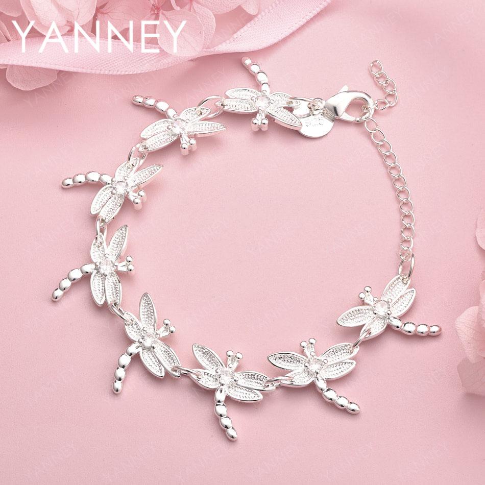

925 Sterling Silver 8-inch Exquisite Dragonfly Bracelet for Women, Fashionable Wedding Gift, Party Accessories