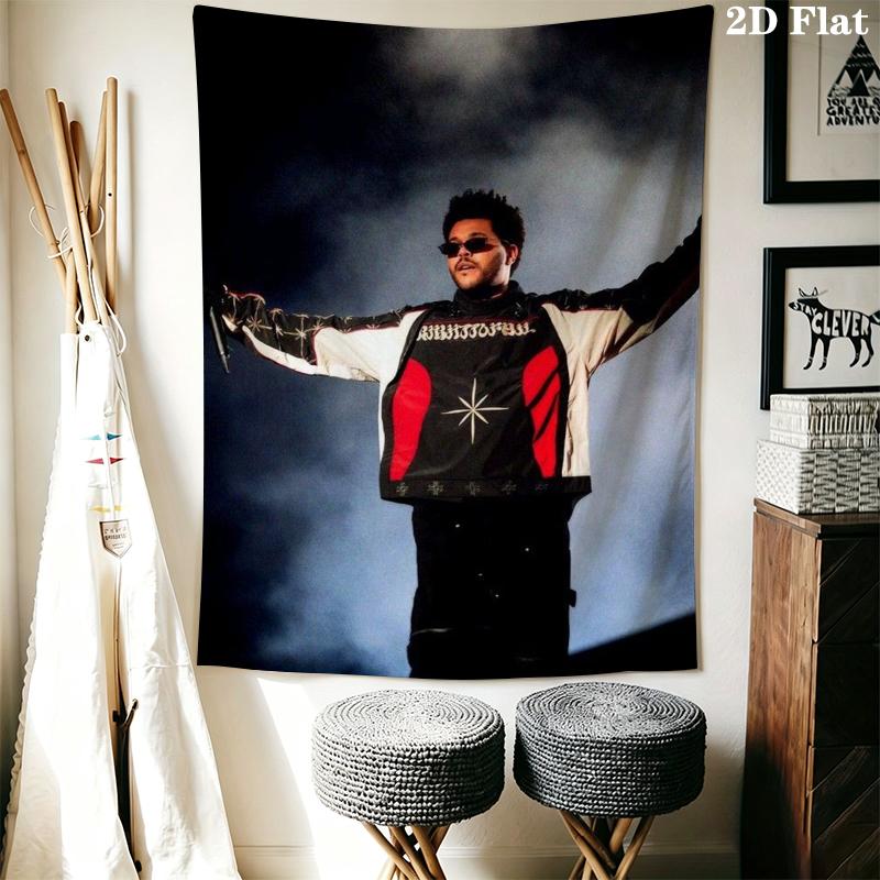 The Weeknd Wall Tapestry Aesthetic Wall Hanging Printed Fabric Blanket Decorative Tapestries for Bedroom Living Room Home Decor