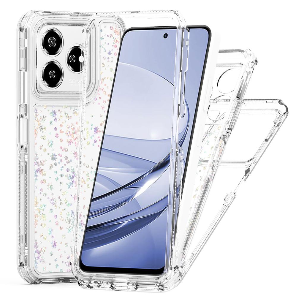 For ZTE Axon 60 Case Precise Cutouts Acrylic TPU Clear Phone Cover with Laser-printed Film