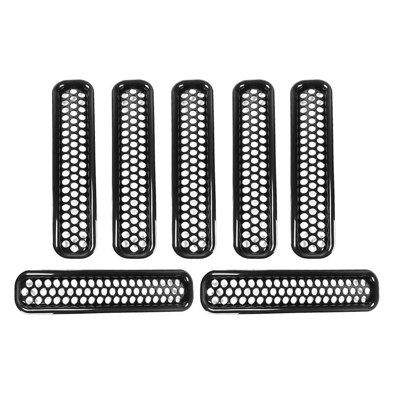 Car Front Hood Grille Ring Cover Protective Sticker For Jeep Wrangler TJ 1997-2006 Car Exterior Accessories 