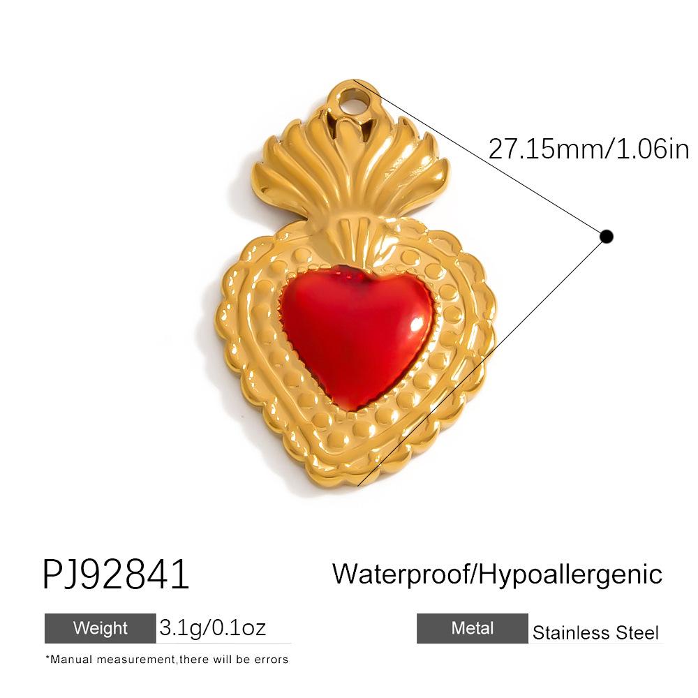 SUMMLY Trendy Wings Flame Heart Valentine's Day Pendant 18K Gold Plated Stainless Steel Romantic Charms Fashion Jewelry