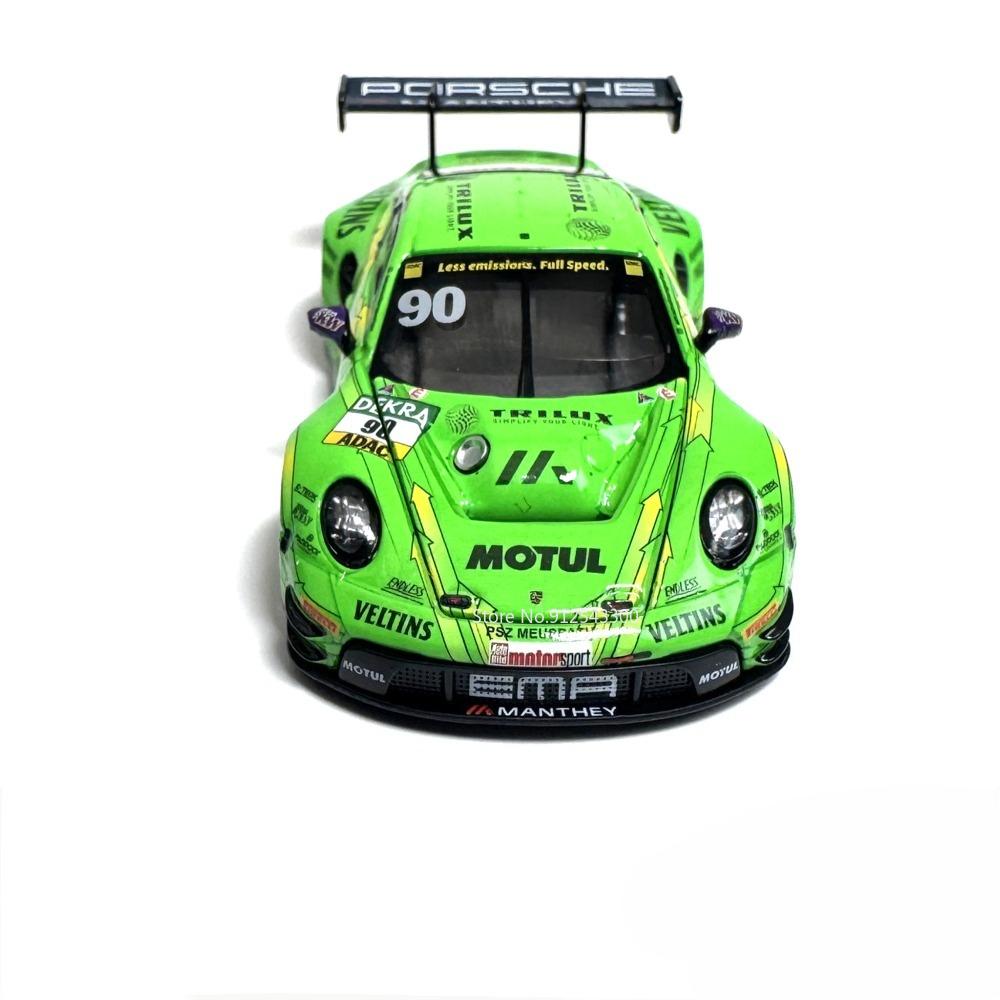 1:64 Mini Scale 911 GT3 R Land Cruiser Alloy Body Rubber Tires Engine Hood Openable Sports Cars Models Toys for Children's Gifts