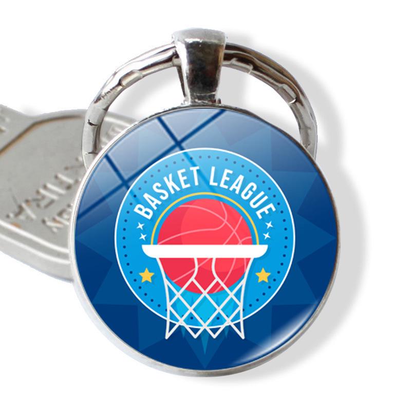 Basketball Layup Lover Keychain - Glass-Embossed Sports Gift