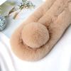 Women's Fur Scarf Winter Real Fur Scarf Fake Collar Warm Neck Pompoms