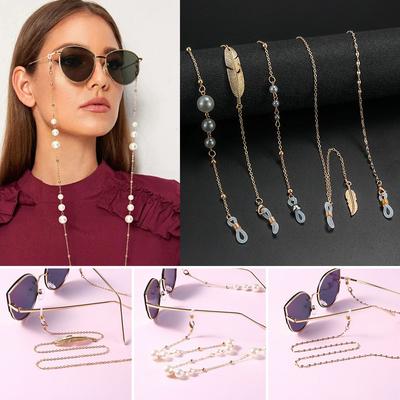 Accessories Pearls Sunglasses Holder Leaves Glasses Chains Reading Glasses Lanyard Eyeglass Chains