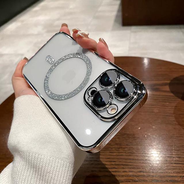 For Magsafe Wireless Charging Luxury Pc Hard Case For Iphone 12 13 14 Pro Max Plus With Lens Protection Magnetic Clear Cover
