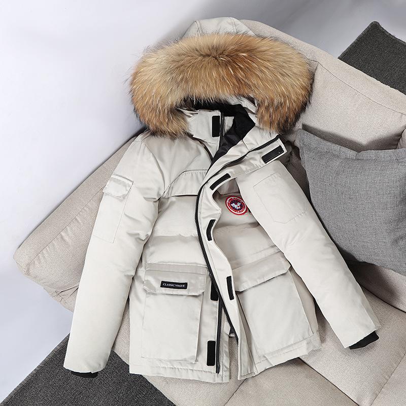 

2025 Winter Men s and Women s Down Jackets Mid-Length Workwear Korean Thickened Jacket Couple Winter Jacket XXXXL бежевий