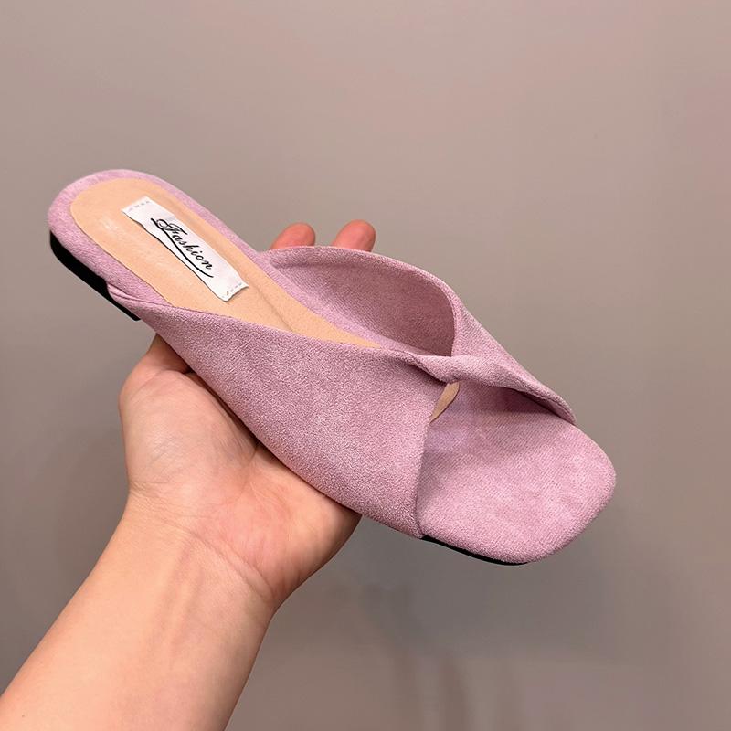 Summer Women's Beach Vacation Slippers Fashion Flower Flats Slides Party Dress Candy Color Female Shoes