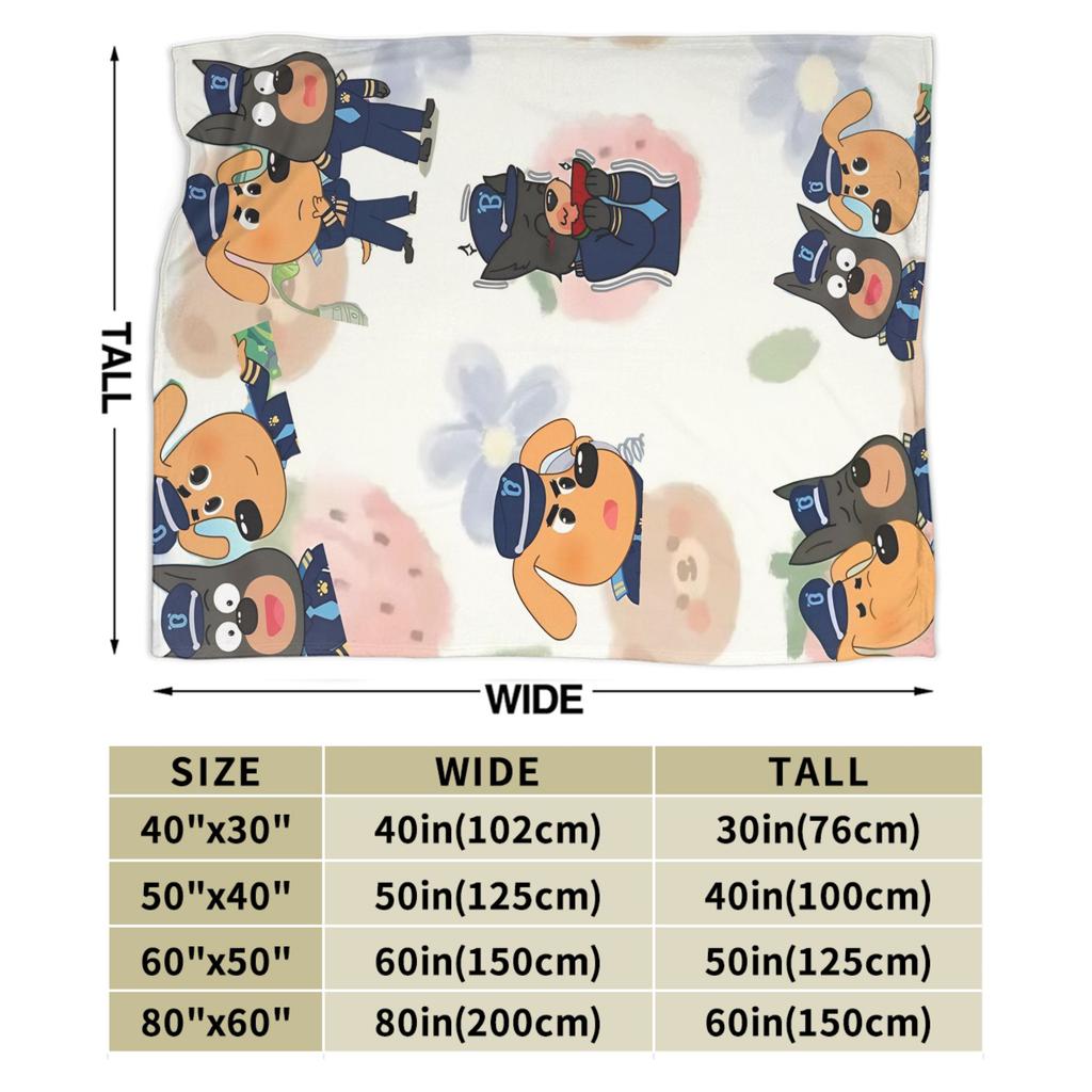Sheriff Labrador Dog Blanket Flannel Summer Winter Cartoon Multifunction Ultra-Soft Throw Blankets for Bedding Office Bedspread