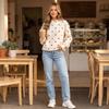 Women's Polka Dot Print Hooded Sweatshirt, Loose Fit Long Sleeve Pullover for Casual Wear