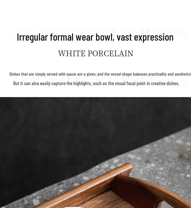 Rock Pattern Oval Dessert Bowl for High-End Molecular Cuisine