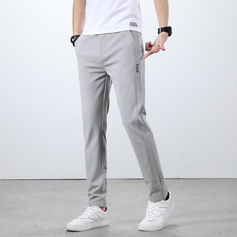 Sommer-Leicht-Freizeithose für Herren mit elastischem Bund Leicht gerader Schnitt Ultra-dünner Eis-Seidenstoff