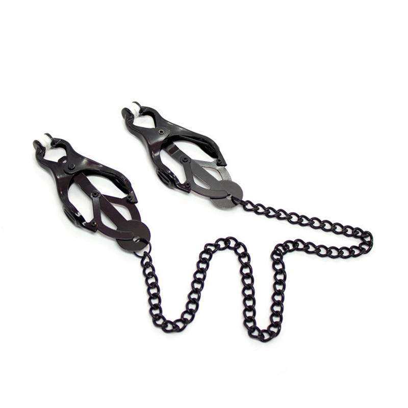 Stainless Steel Nipple Clamps Breast Clips with Chain Fetish Slave Sex Restraints Nipple Clips BDSM Bondage Sex Toys for