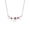 New brushed craft s925 sterling silver bow necklace women's natural crystal stone niche design jewelry
